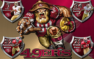 49ers Crazy Logo Shield Players Wallpaper